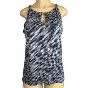 Banana Republic Tribal Tank Top Shelf Bra Keyhole Neck Size Small